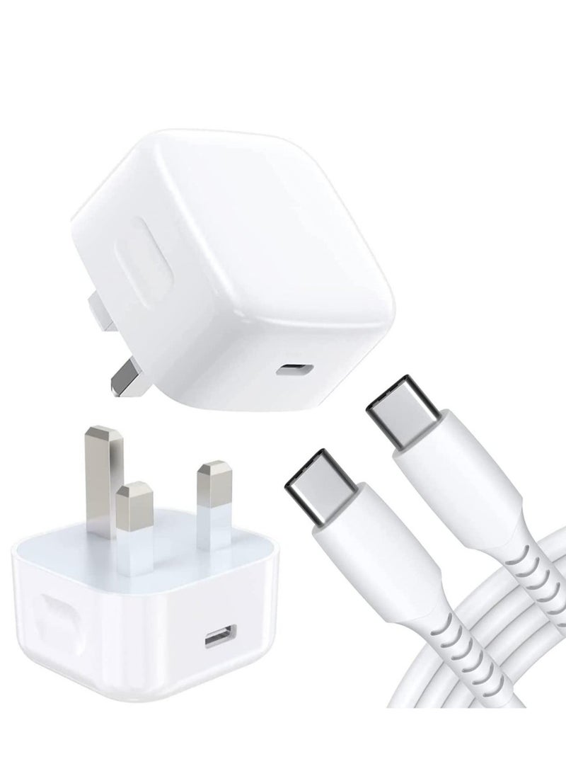 ELTRAZONE Charger For Oppo A54 /A74 /A94 /A53 /A76 /A96 /A36 /A11s /K9x /Reno4 /Find X3 Lite Plug, 20W USB C Charger Plug Type C Fast PD Adapter Mains UK Wall Charger With Fast Charging Cable - Image 1