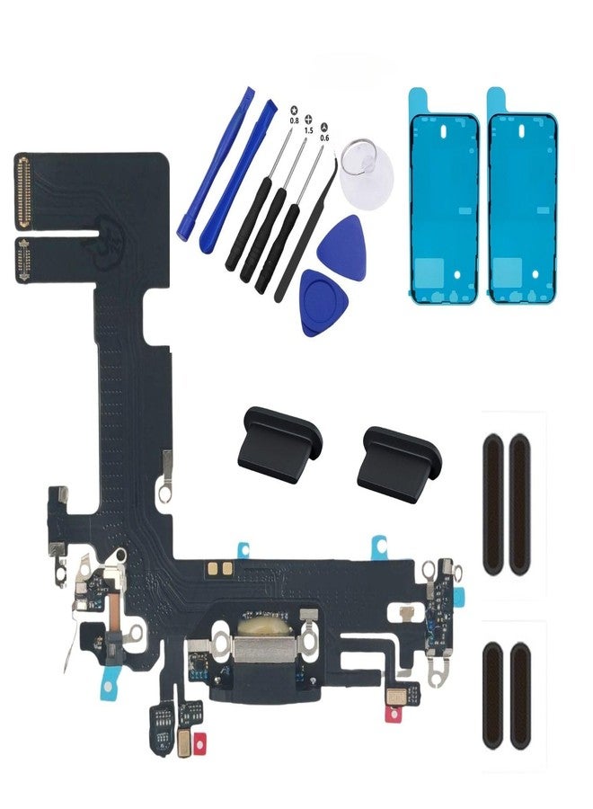 MEEFIX Charging Port Replacement Kit for iPhone 13 – Includes Speaker Dust Mesh, Port Plugs, Waterproof Screen Adhesive Strips and Tools (8 in 1)