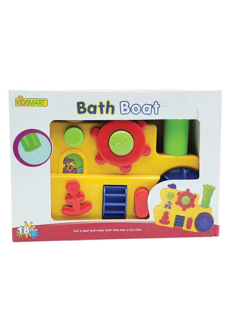 ص نمان لعبة قارب الاستحمام، قارب عائم ملون للأطفال الصغار من عمر 18 شهرًا فأكثر، لعبة تفاعلية للاستحمام مع عجلة دوارة وقمع ماء وأجزاء متحركة، لعبة مائية آمنة ومتينة وتعليمية للتعلم المبكر والتطور الحسي والمهارات الحركية