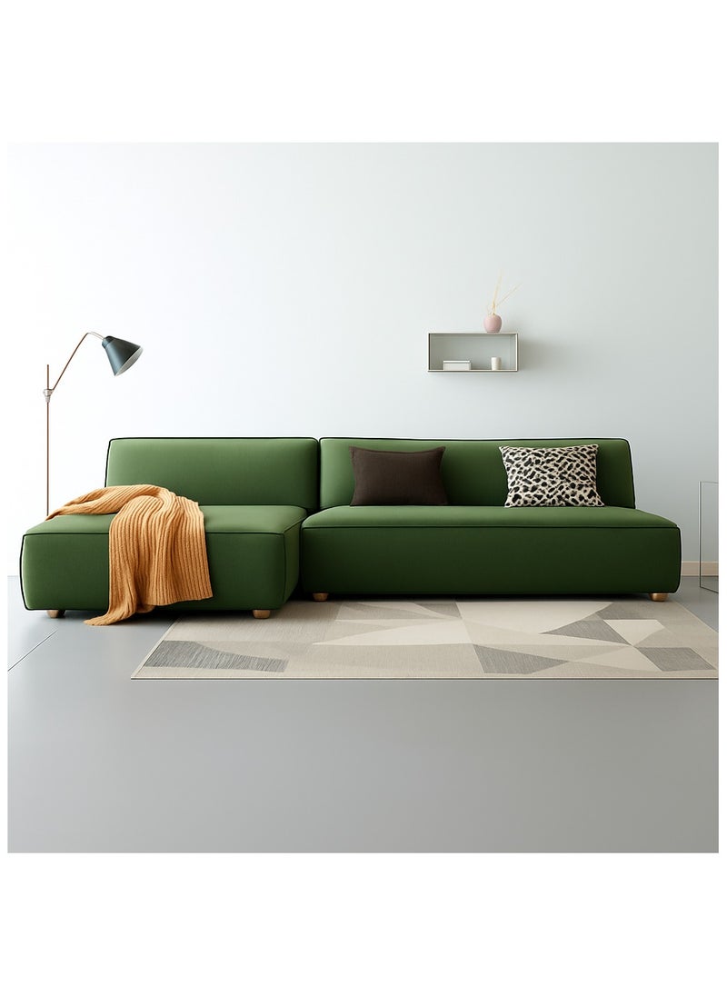 KARNAK Karnak Chelsea 3-Seater Luxury L-Shape Velvet Sofa with Free Pillows - Moss Green  - Image 1