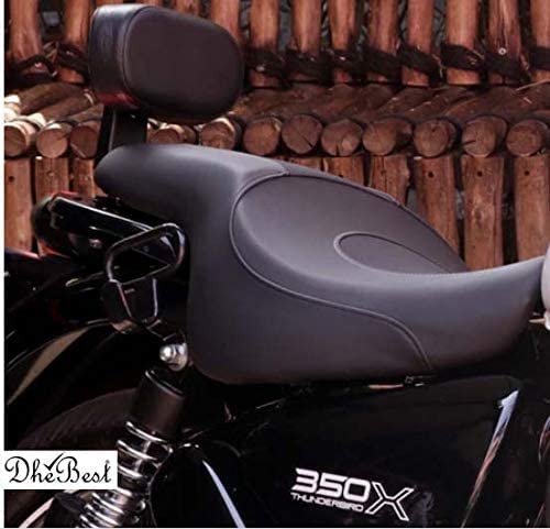 Dhe Best PTX5 Bike Bullet Backrest Support Pillion Black Cushion Back Rest Black Bar Compatible for RE Thunderbird 350X - Image 3