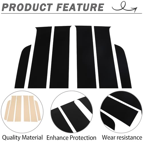 Lcojicep Car B Pillar Trim Center Window Outer Pillar Post Panel Cover Anti-Scratch Molding Covers Stickers Decorative Accessories Compatible withInfiniti Ford Ranger Ford Ranger 2023 2024 (2023+) - Image 2
