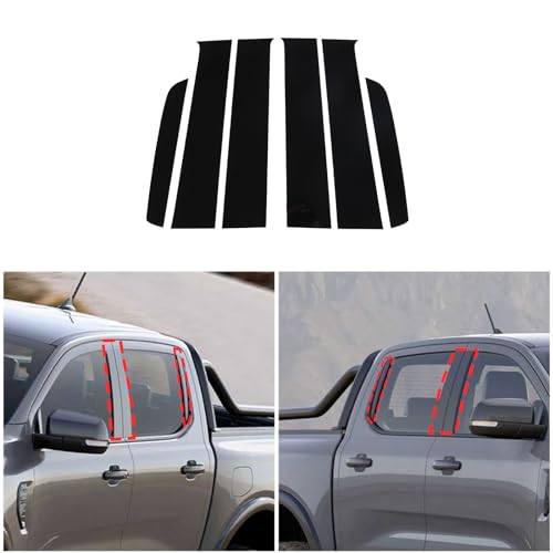 Lcojicep Car B Pillar Trim Center Window Outer Pillar Post Panel Cover Anti-Scratch Molding Covers Stickers Decorative Accessories Compatible withInfiniti Ford Ranger Ford Ranger 2023 2024 (2023+) - Image 4