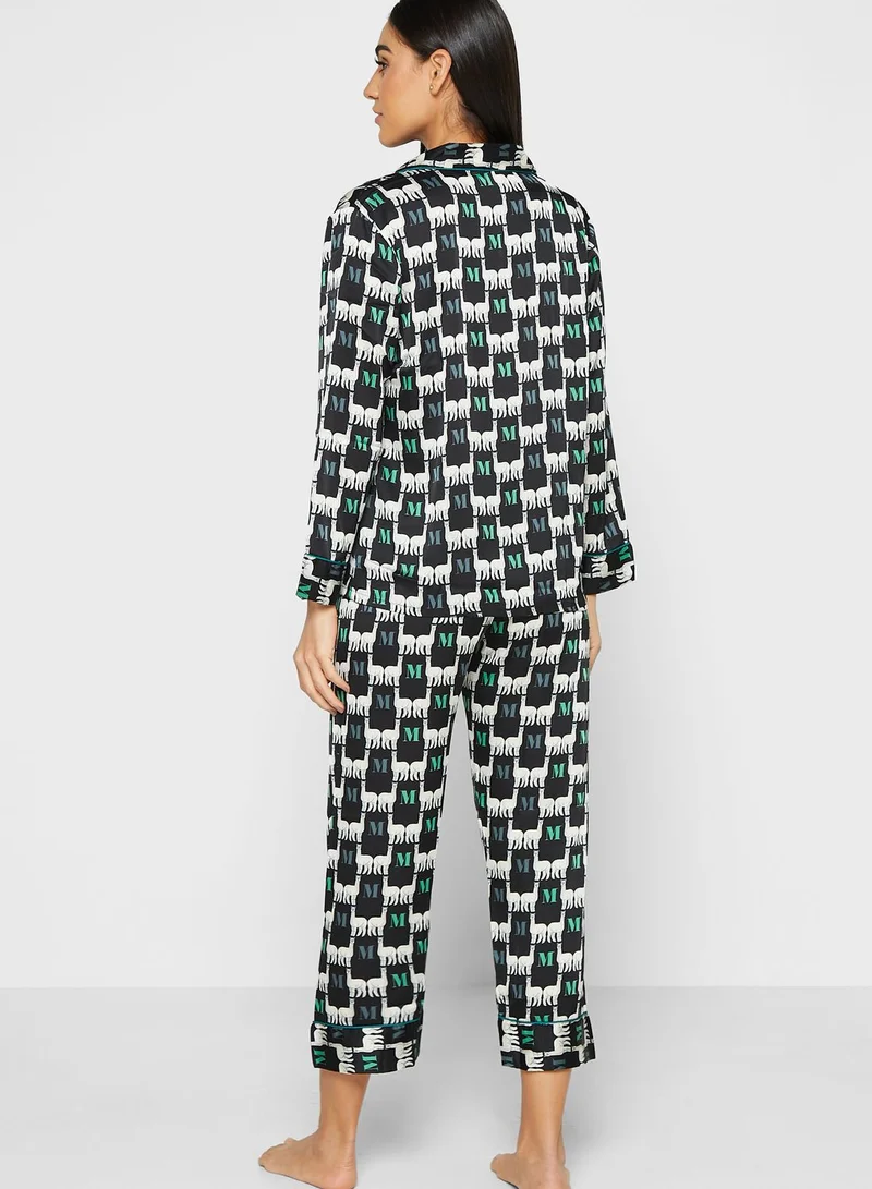 Khizana Printed Blouse And Pants Nightsuit