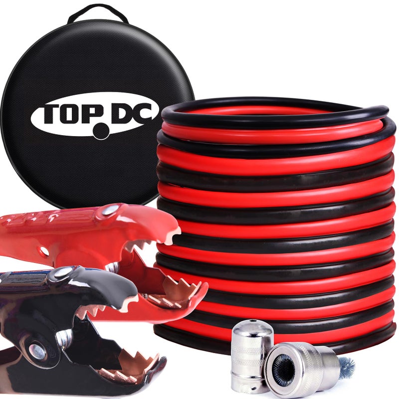 TOPDC 2 Gauge 20 Feet Jumper Cables for Car SUV and Trucks Battery Heavy Duty Automotive Booster Cables for Jump Starting Dead or Weak Batteries with Carry Bag TDP0220 - Image 3