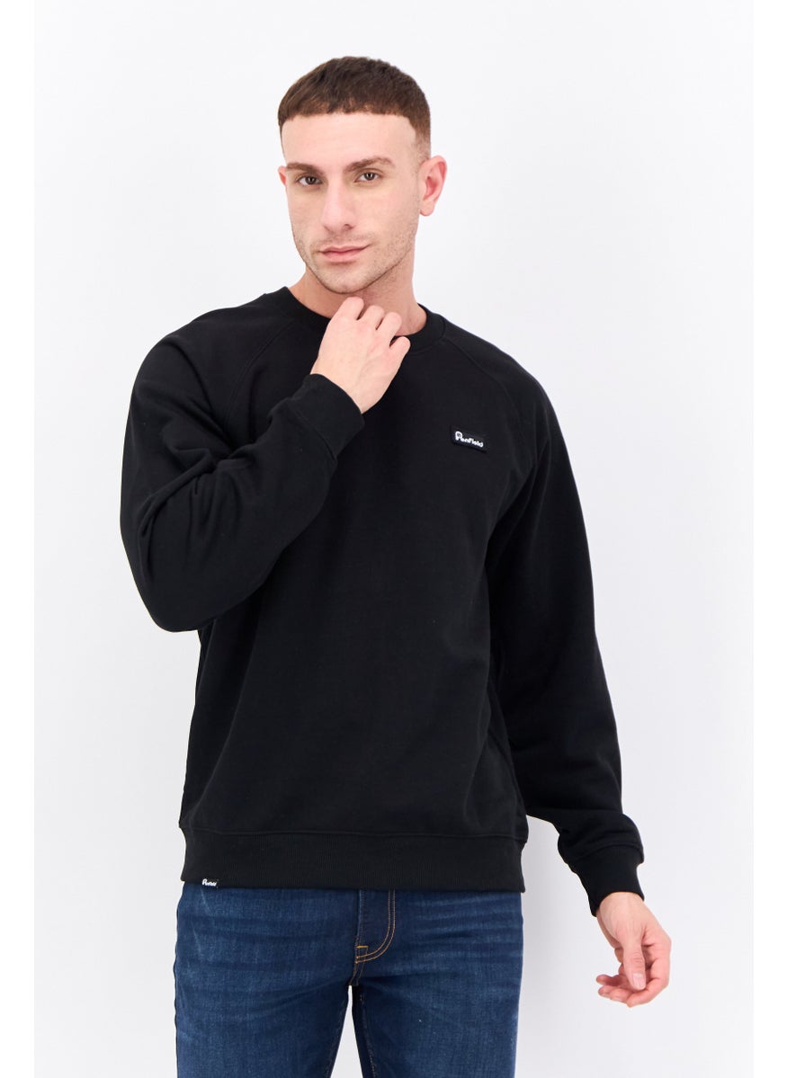 Penfield Men Crew Neck Long Sleeves Brand Logo Sweatshirt, Black  - Image 1