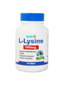HealthVit Healthvit L-Lysine 1000mg Essential Amino Acid | Supports Membrane Health | Support Immune System | Vegan And Gluten Free | 60 Tablets  - Image 1