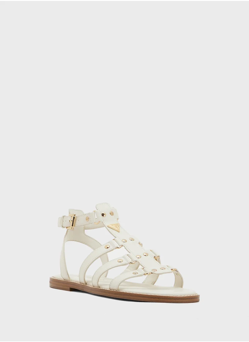 جس Multi Strap Low Heel Sandals