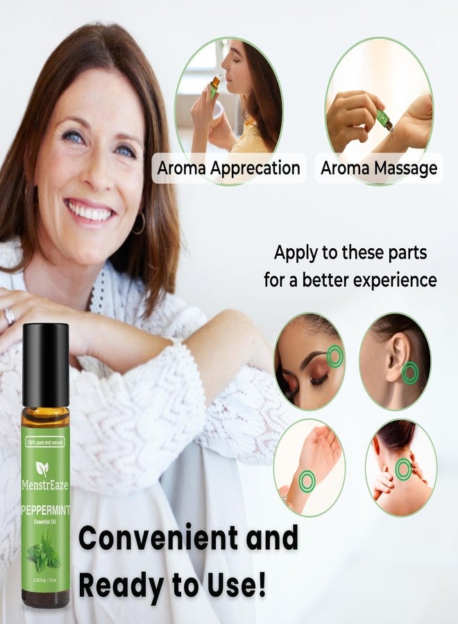 MenstrEaze Peppermint Essential Oil Roll On, Migraine & Headache Support, High Potency, Mentha Piperita, 100% Pure Natural, Refreshing and Calming, Nausea Support, 10ml - Image 3
