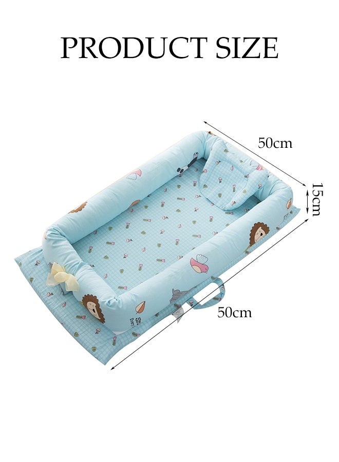 Baby Lounger for Newborn,Soft Breathable Baby Nest Co Sleeping for Baby Boys & Girls in Bed with Pillow,Portable Newborn Lounger Adjustable Size, Lengthen Space to 24 Months, Can Be Used for Bedroom/Travel/Camping（Without Blanket）  - Image 5