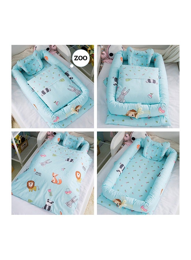 Baby Lounger for Newborn,Soft Breathable Baby Nest Co Sleeping for Baby Boys & Girls in Bed with Pillow,Portable Newborn Lounger Adjustable Size, Lengthen Space to 24 Months, Can Be Used for Bedroom/Travel/Camping（Without Blanket）  - Image 2