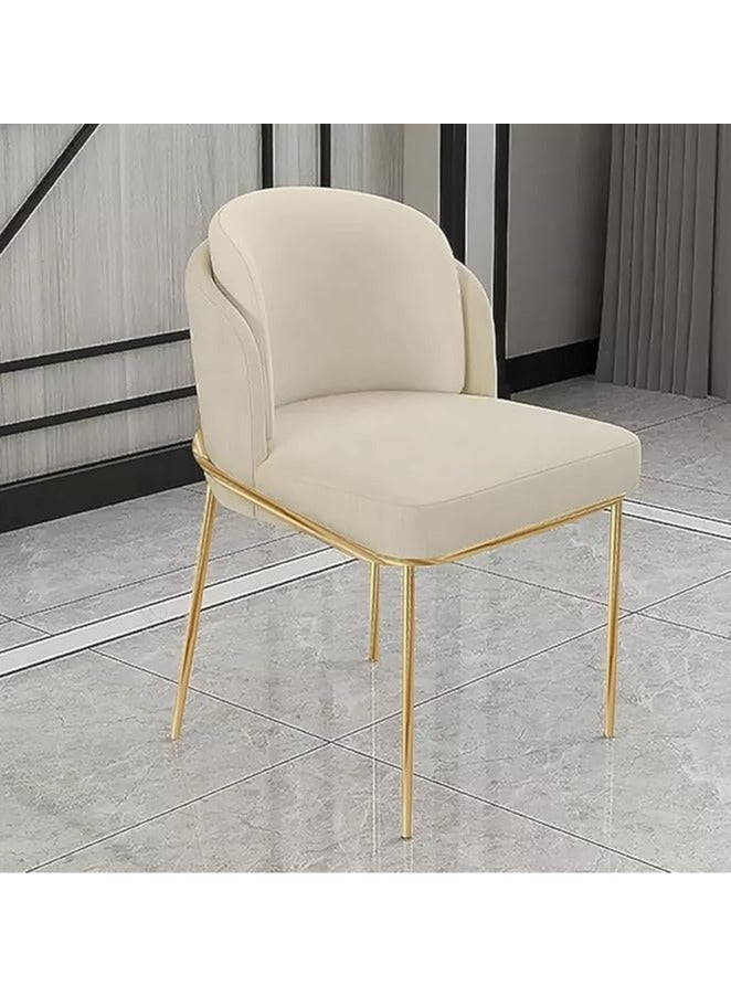 Poppins Home Poppins HOME Modern Luxury Dining Room Office Chair Armless Nordic Velvet Restaurant Furniture (Beige)  - Image 1