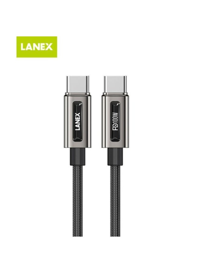 لانيكس كابل Lanex USB C إلى C بطول 1.5 متر، أسود - LS48CC - Image 2