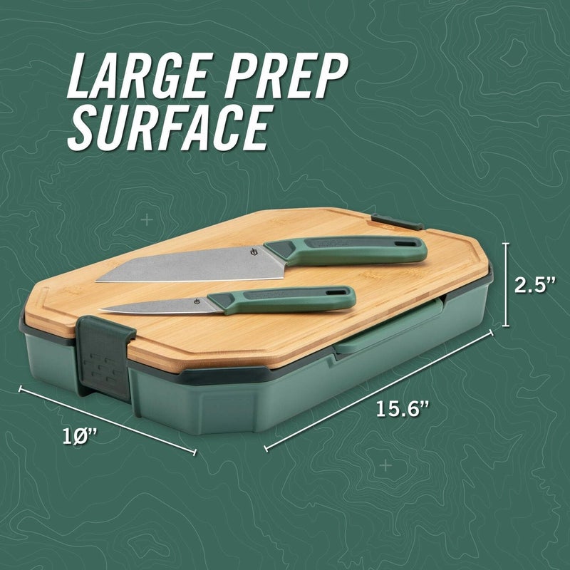 Gerber Gear ComplEAT Cutting Board Set - Cutting Board Kit with Polypropylene & Bamboo Cutting Boards - Features Paring Knife & Chef's Knife in Nesting Design - Image 4