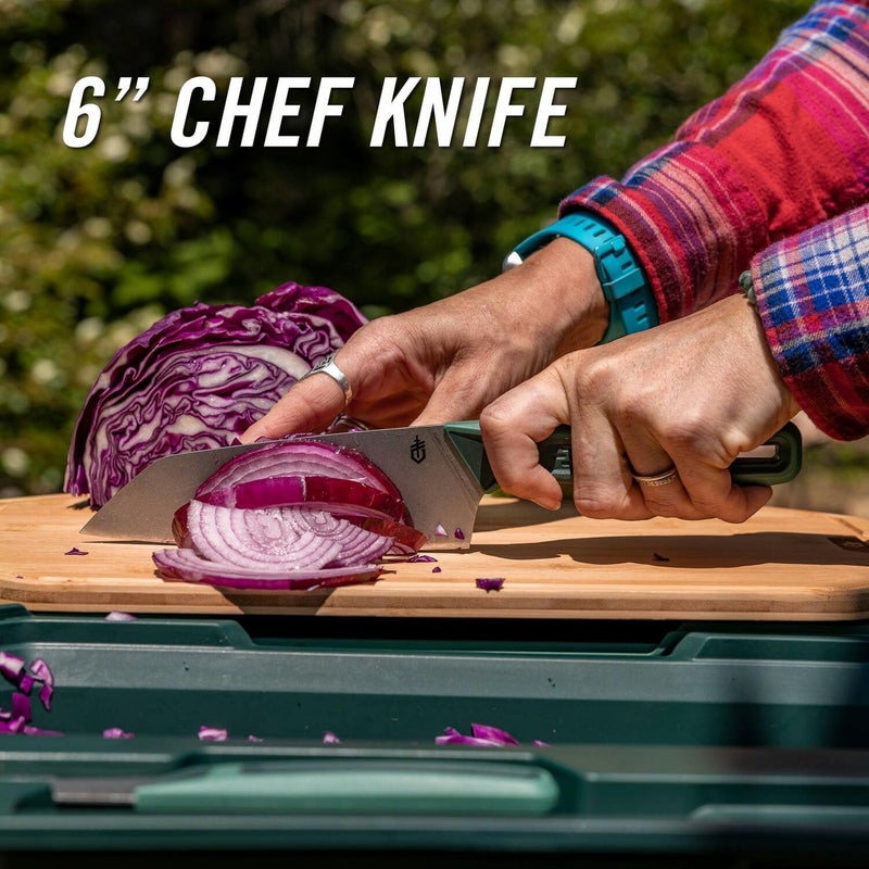 Gerber Gear ComplEAT Cutting Board Set - Cutting Board Kit with Polypropylene & Bamboo Cutting Boards - Features Paring Knife & Chef's Knife in Nesting Design - Image 5