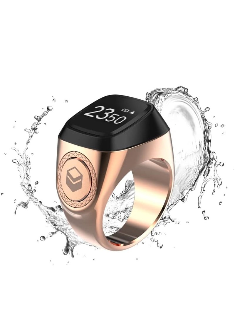iQIBLA Smart Tasbih Zikr Metal Ring 18MM Rose Gold - Image 1