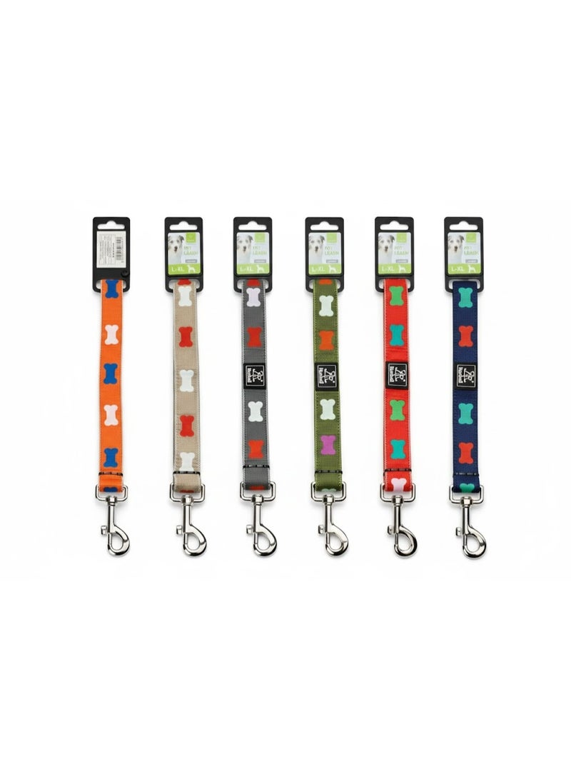 Nunbell Pet Dog Leash, Durable Nylon with Metal Clip, 1.5 x 120 cm, Size S-M