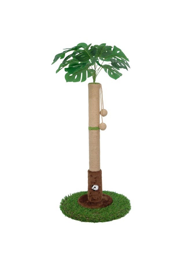 Woochpet Cat Scratching Post for Indoor Cats and Kitten - 35.43" Tall Cat Scratching Post with Sisal Rope,Palm Tree Cat Scratch Post with Hanging Ball - Image 1