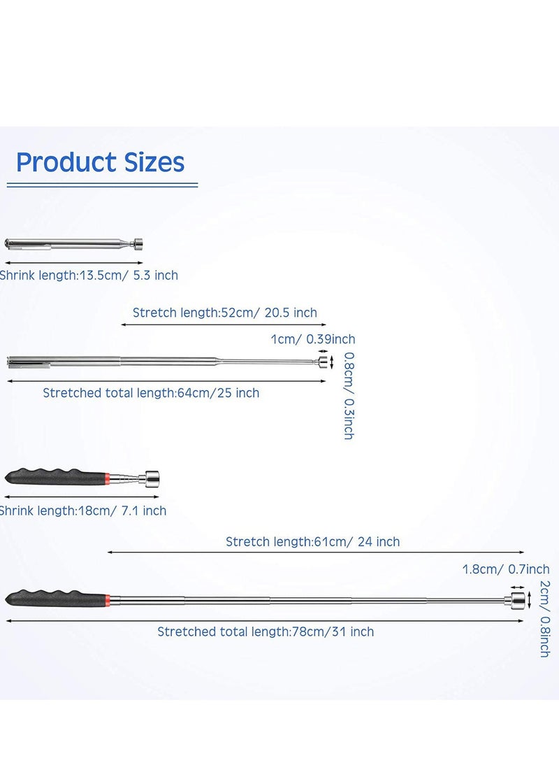 أدوات التقاط مغناطيسية قابلة للتلسكوب، أداة مغناطيسية بوزن 20 رطل وعصا مغناطيسية قابلة للتلسكوب بوزن 3 أرطال للأماكن التي يصعب الوصول إليها، مناسبة كهدية لعيد الميلاد، عيد الأب، عدد 2 قطعة - Image 2