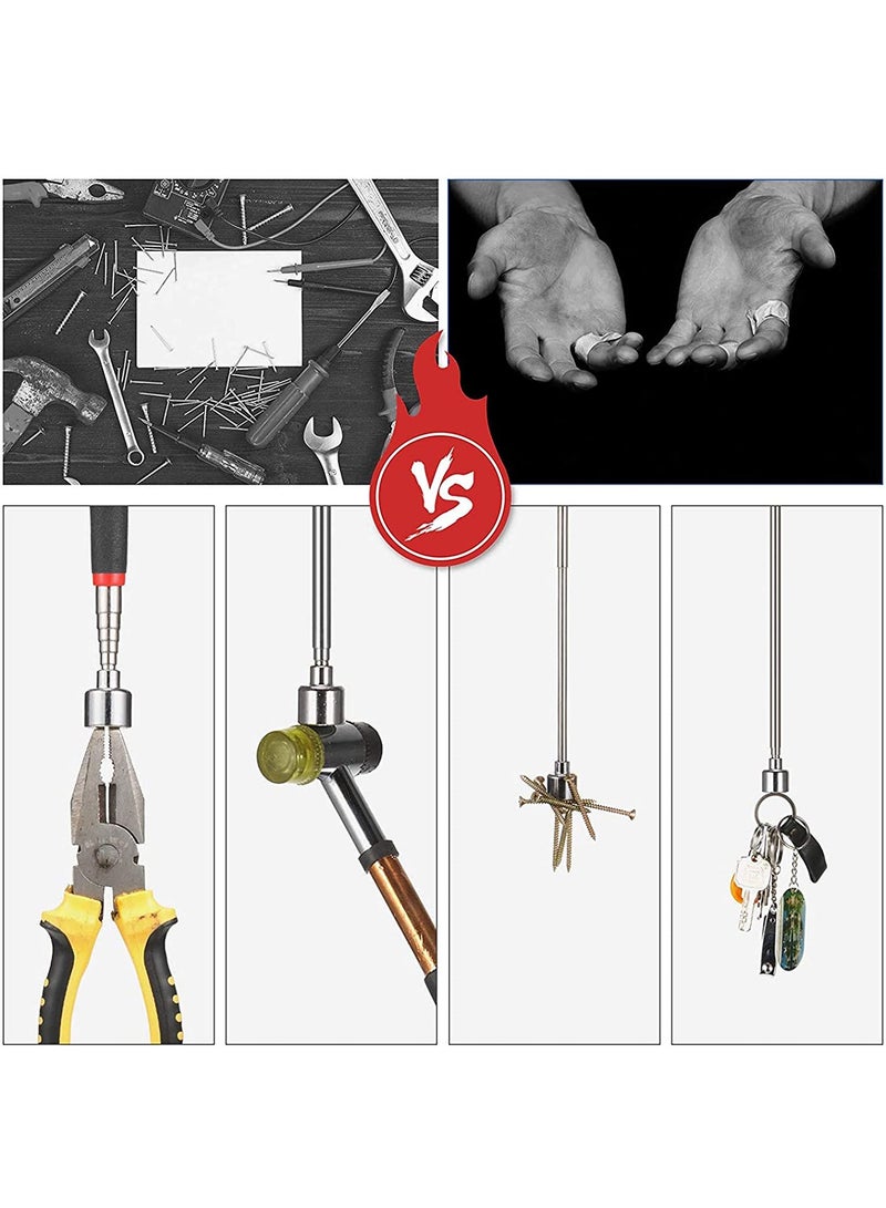 أدوات التقاط مغناطيسية قابلة للتلسكوب، أداة مغناطيسية بوزن 20 رطل وعصا مغناطيسية قابلة للتلسكوب بوزن 3 أرطال للأماكن التي يصعب الوصول إليها، مناسبة كهدية لعيد الميلاد، عيد الأب، عدد 2 قطعة - Image 4