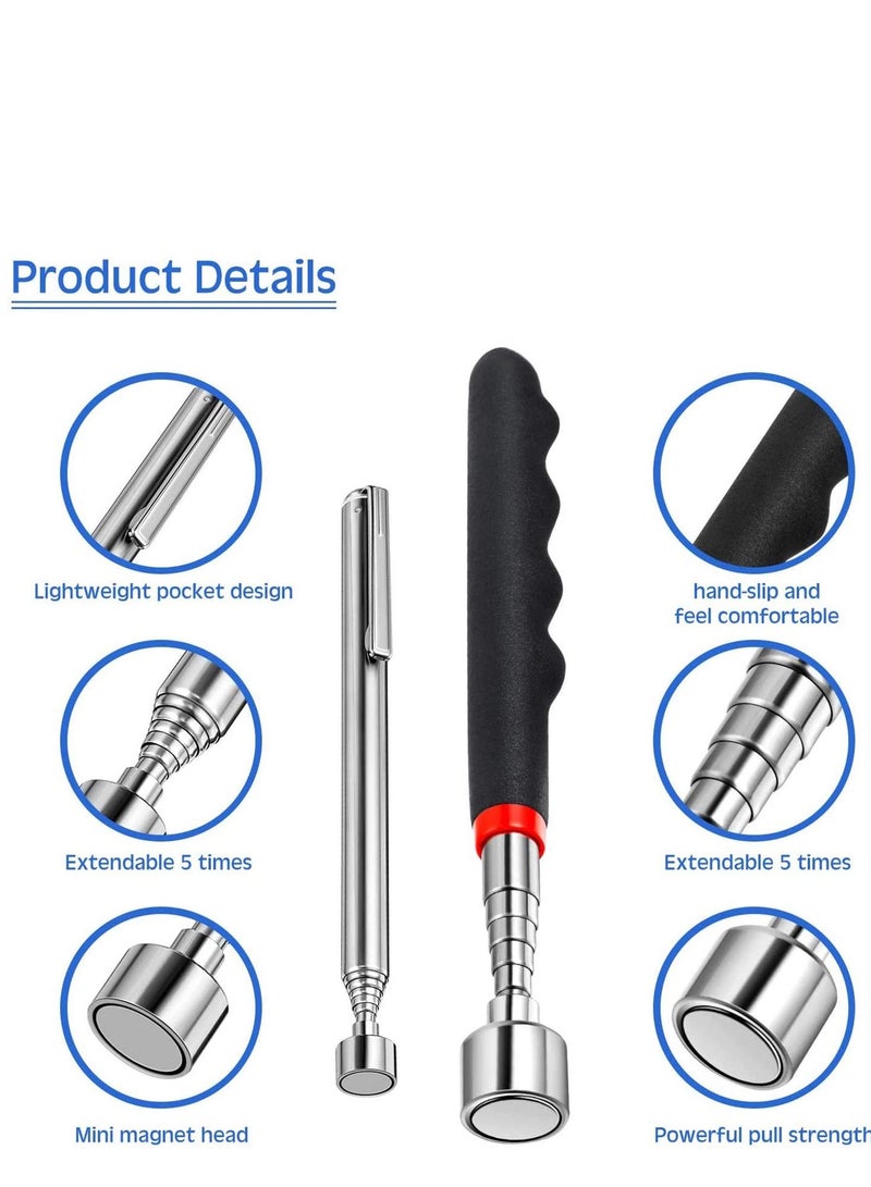 أدوات التقاط مغناطيسية قابلة للتلسكوب، أداة مغناطيسية بوزن 20 رطل وعصا مغناطيسية قابلة للتلسكوب بوزن 3 أرطال للأماكن التي يصعب الوصول إليها، مناسبة كهدية لعيد الميلاد، عيد الأب، عدد 2 قطعة - Image 3