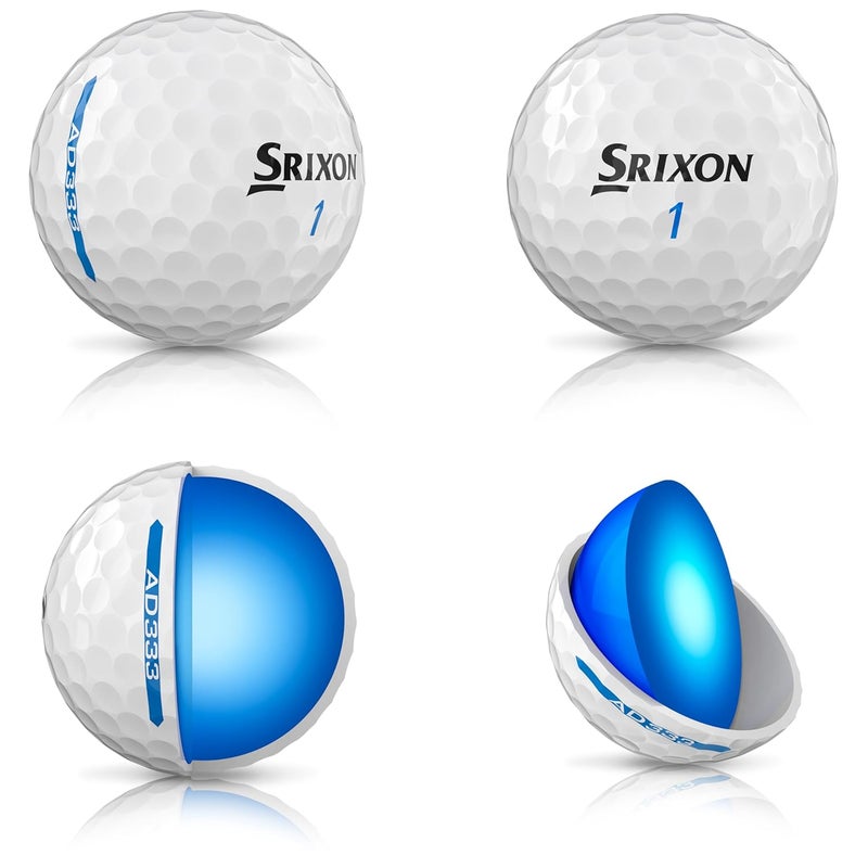 Srixon AD333 11 - High-Performance Distance and Speed Golf Balls - Low Compression - For Consistency and Control - Alignment Line - Premium Golf Accessories and Golf Gifts, White - Image 3