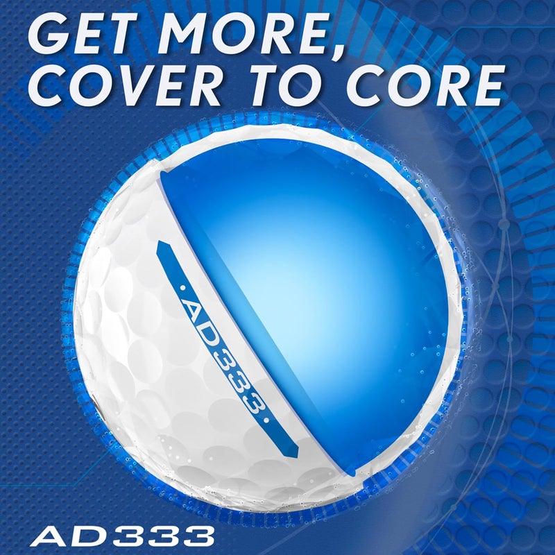 Srixon AD333 11 - High-Performance Distance and Speed Golf Balls - Low Compression - For Consistency and Control - Alignment Line - Premium Golf Accessories and Golf Gifts, White - Image 5