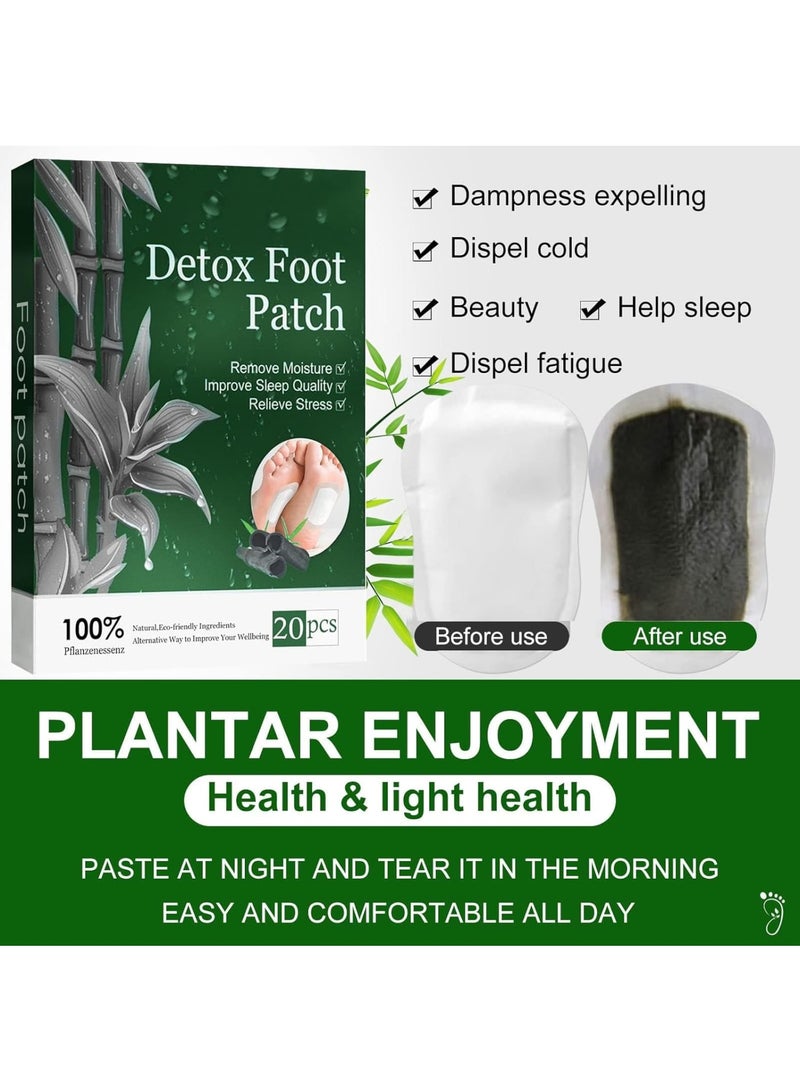 SOLARAE Detox Foot Patches, 20PCS Detox Foot Pads to Remove Body Toxins & Dampness, Deep Cleansing Pads for Stress Relief & Sleep Aid & Relieve Fatigue - Image 2
