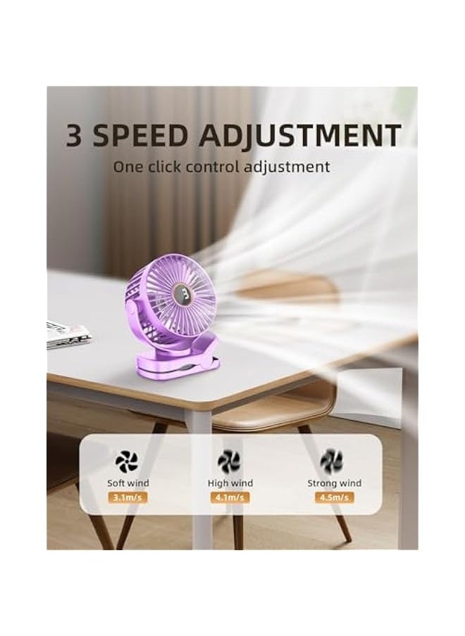 Mini Fan, Portable Fan with 3 Speeds for 2000mAh Battery USB-C Rechargeable, 3-Speed Quiet Operation, Stylish Handheld Fan for Outdoors & Travel