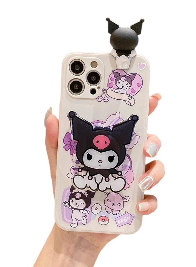 general Kawaii Silicone Case for iPhone 15 Pro Max/15 Pro/15 Plus/15 with Foldable Cartoon Design Phone Case for Girls - Image 1
