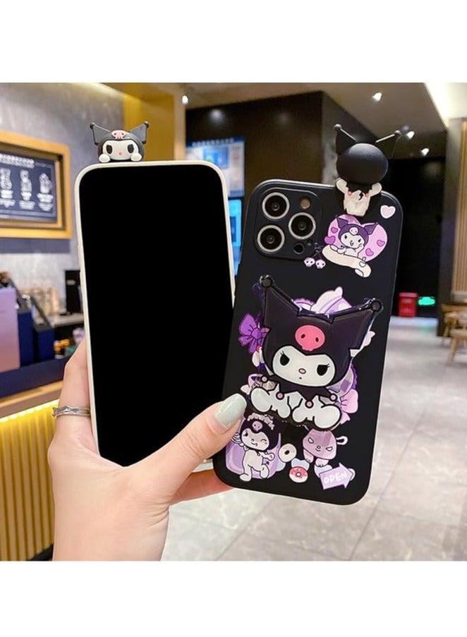 general Kawaii Silicone Case for iPhone 15 Pro Max/15 Pro/15 Plus/15 with Foldable Cartoon Design Phone Case for Girls - Image 4