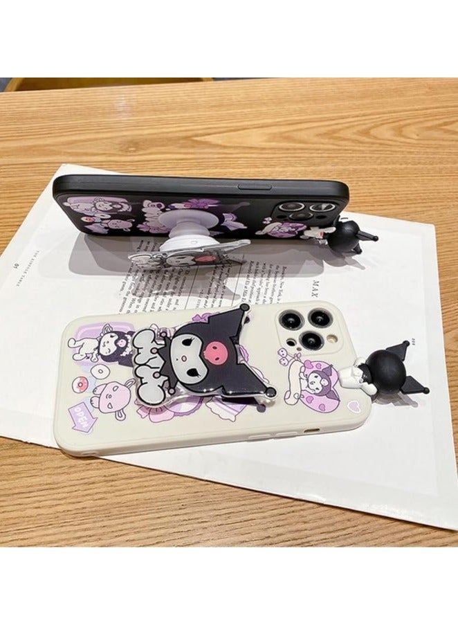 general Kawaii Silicone Case for iPhone 15 Pro Max/15 Pro/15 Plus/15 with Foldable Cartoon Design Phone Case for Girls - Image 3