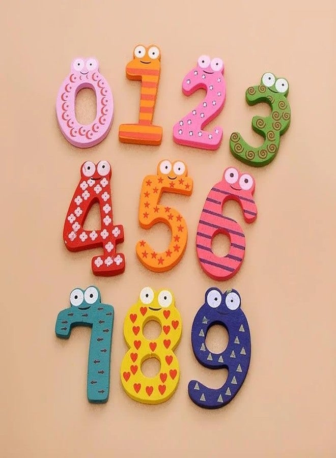 Brille Bee Wooden Magnetic Numbers 0-9 for Kids, Educational Fridge Magnets for Toddlers and Preschoolers, Math Learning Toy - Image 1