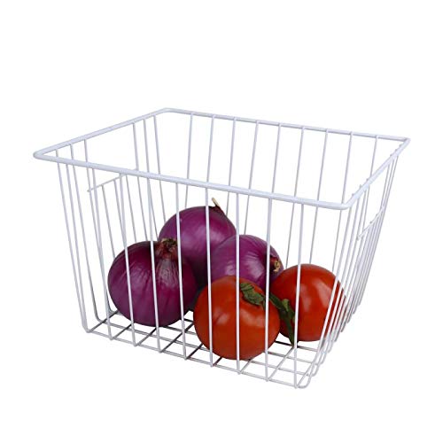 lonpute Freezer Baskets Storage Organizer, Refrigerator Metal Wire Basket bins, Household Bins with Built-in Handles for Kitchen Cabinets, Freezer, Pantry, Closets, Bathrooms, 4 Packs - Image 4