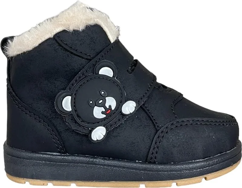 Liger Panda Detailed Kids Baby Boots Black