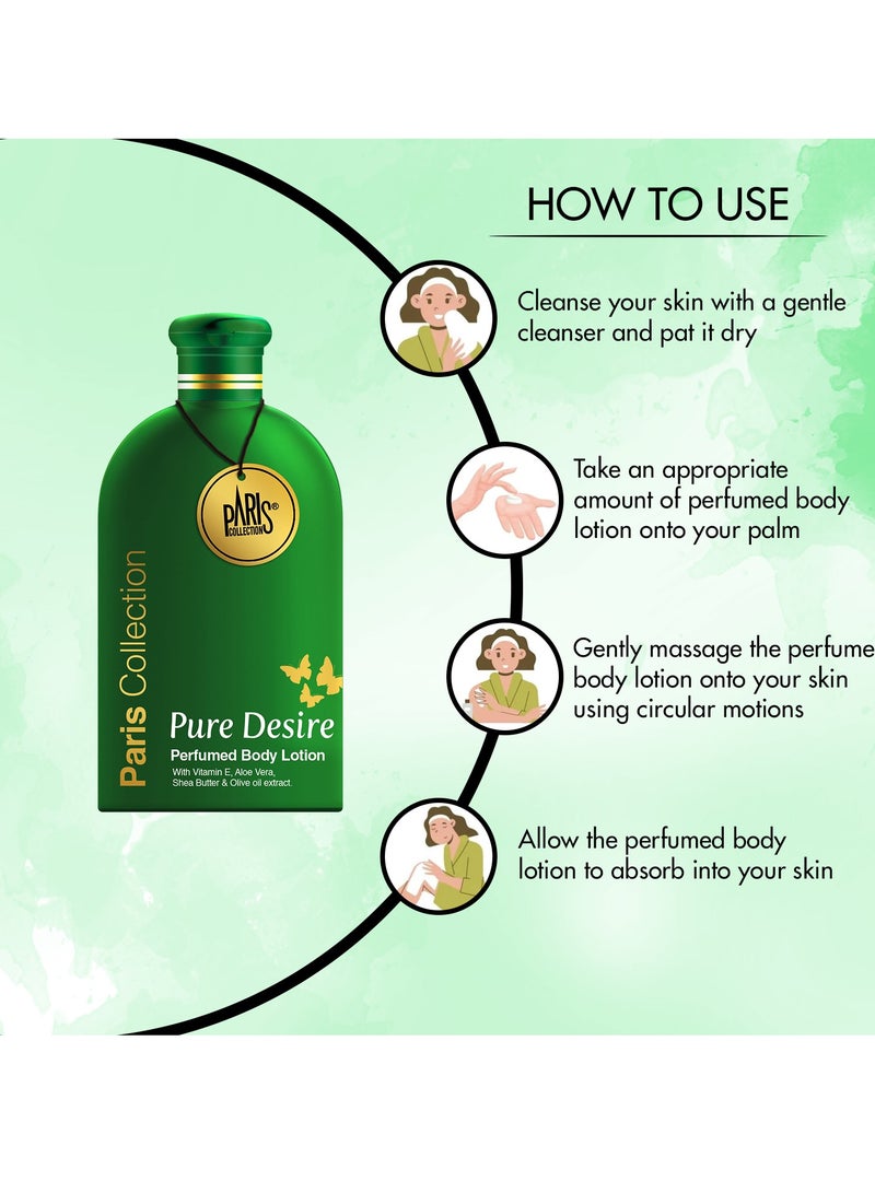 باريس كولكشن لوشن الجسم بيور ديزاير برائحة عطرية للجنسين 400 مل - Image 3