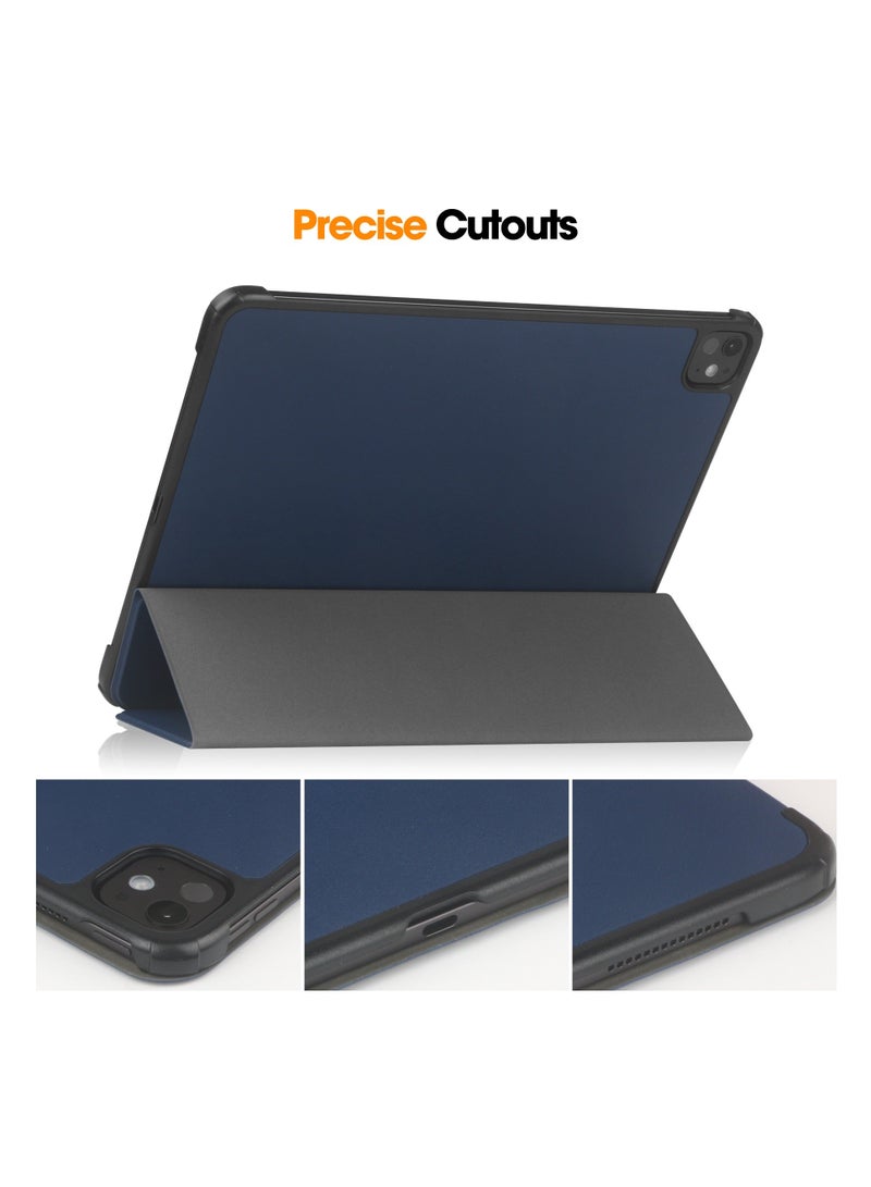 Raxoom Triple Fold Bracket Case for iPad Pro 13 Inch 2024 (M4, 7th Gen), Protective Smart Cover With Auto Sleep Wake Feature (Blue) - Image 5