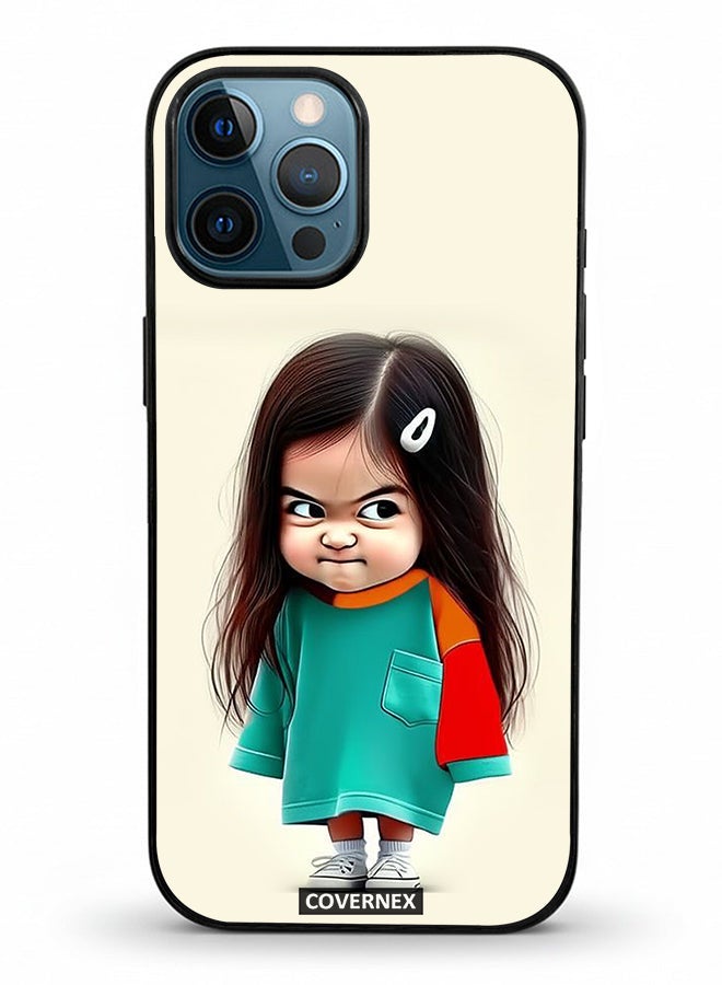 Covernex Apple iPhone 12 Pro Max Protective Case Cover Printed Featuring Crumpy Little Girl Expressionist - Image 2