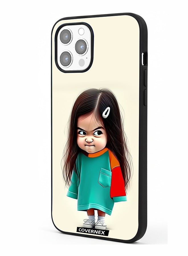 Covernex Apple iPhone 12 Pro Max Protective Case Cover Printed Featuring Crumpy Little Girl Expressionist - Image 1