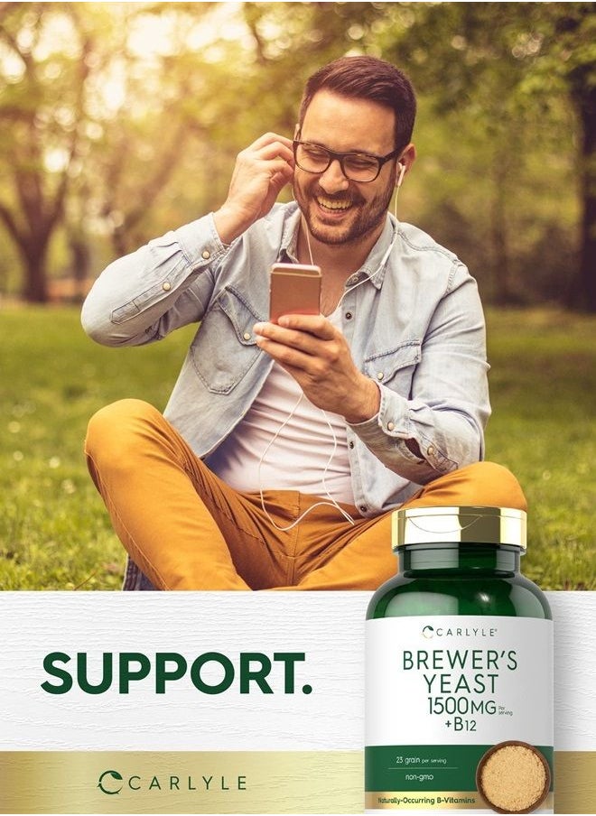 CARLYLE - Brewers Yeast Tablets with Vitamin B12 | 500 Count | 1500mg | Non-GMO & Gluten Free - Image 1