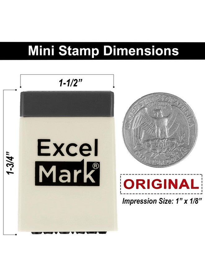 ExcelMark Mini Office Message Rubber Stamp Set Red Ink Storage Tray Included - Image 5