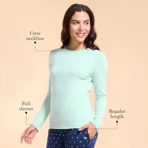 Enamor E057 Essentials Cotton Long Sleeve Crew Tee - Image 2