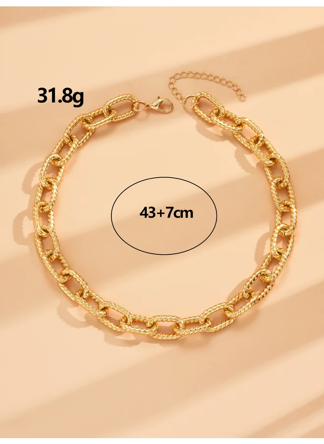 تايك تو Take Two Textured Chain Necklace