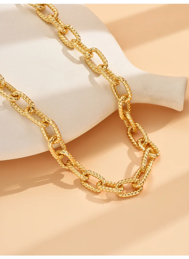 تايك تو Take Two Textured Chain Necklace