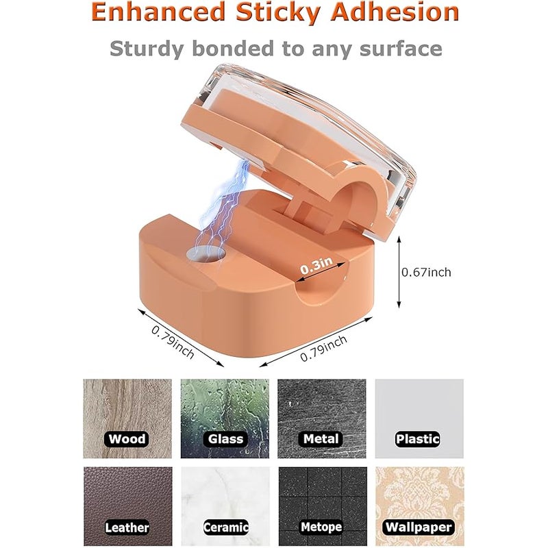 COOCAT Magnetic Cable Clips, Adjustable Cord Holder for Under Desk Cable Management, Adhesive Wire Keeper Organizer for Home Office Desk Phone Car Wall Desktop Nightstand (8-Pack Crystal Multicolor) - Image 4