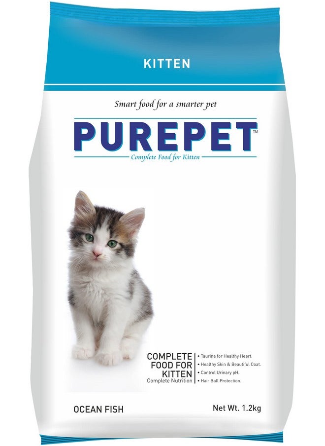 PUREPET Kitten Dry Cat Food Ocean Fish Flavour, 1.2Kg Pack  - Image 1