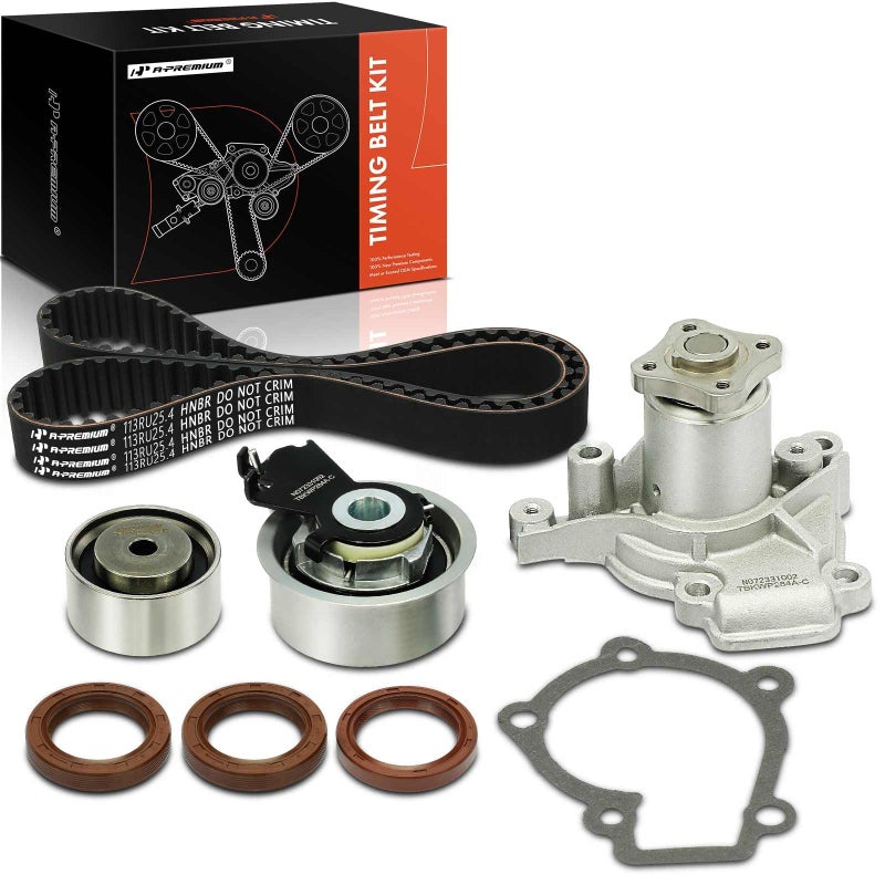 APremium Engine Timing Belt Kit Water Pump WTensioner Compatible with Hyundai Elantra 0612 Tiburon 0708 Tucson 0609 Kia Soul 1011 SportageSpectraSpectra520L