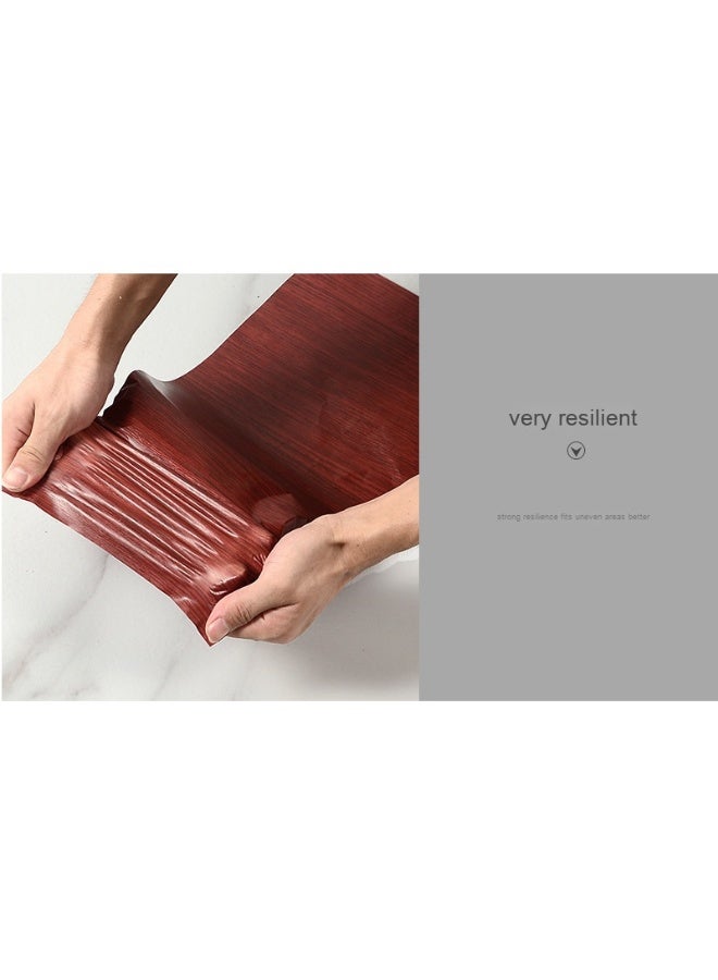 آنا ورق جدران ذاتي اللاصق بتصميم خشب مزيف، مقاوم للماء والرطوبة والزيت، 45 سم × 2 م، لتجديد المنزل - Image 4