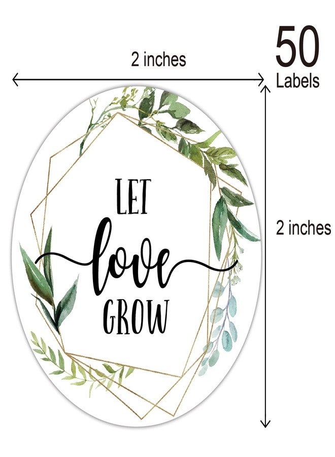 EKSPLODI Let Love Grow Favor Stickers - 2 Inch Greenery Wedding Favor Stickers for Succulents, Wedding Favors, Bridal Shower Favor Tags, Baby Shower Party, Pack of 50 - Image 3