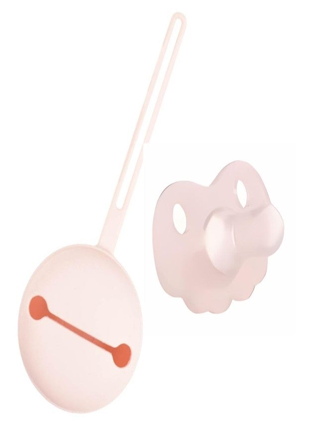 Zikku Baby Pacifier Combo Pack (Pacifier + Storage Pouch) for Infants,Made with 100% Food Grade Silicone, Breast Shape Designed, Dust-Free Storage (Pink) - Image 1